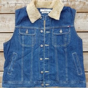 TOMMY HILFIGER JEANS Faux Fur Lined Denim Vest '03